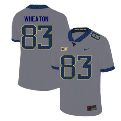 Men's West Virginia Mountaineers NCAA #83 Bryce Wheaton Gray Authentic Nike 2019 Stitched College Football Jersey VL15P56CF